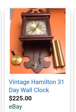 Vintage Hamilton 31 day wall clock