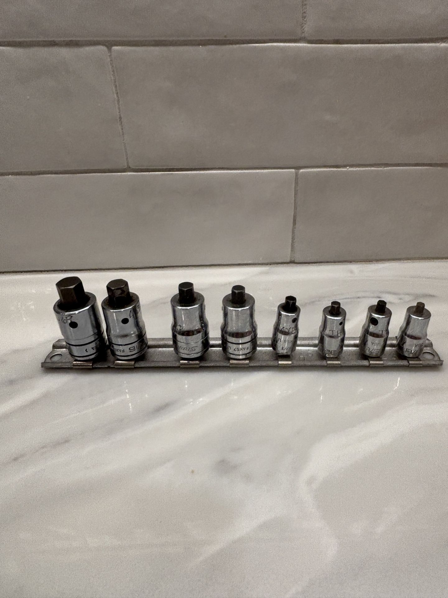 Snap-on 8pc SAE Hex Bit  Stubby Socket Drive Set
