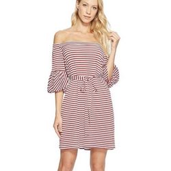 Donna Morgan Red And White Striped Dress