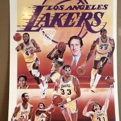 RARE 1987 Los Angeles Lakers Championship Team Poster