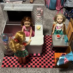 Our Generation OG Diner and American Girl Wellie Wishers Dolls