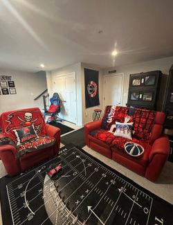 Two red recliner chairs $200 or best offer