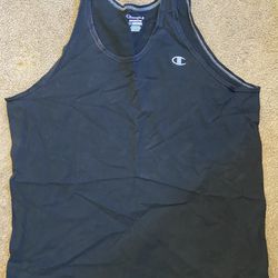 Champion Authentic Vintage Black Sleeveless Embroidered Logo Tank Mens Size 2XL
