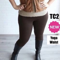 NEW Womens Brown Leggings Soft As Lularoe OS/TC/TC2 