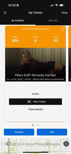 Hillary Duff concert talking stick amphitheater