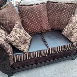 Brown Loveseat Sofa, Couch For Sale (Used, Good Condition)