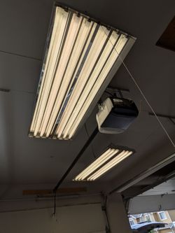 Industrial Shop Light Fixtures (5 Total + Working Bulbs)