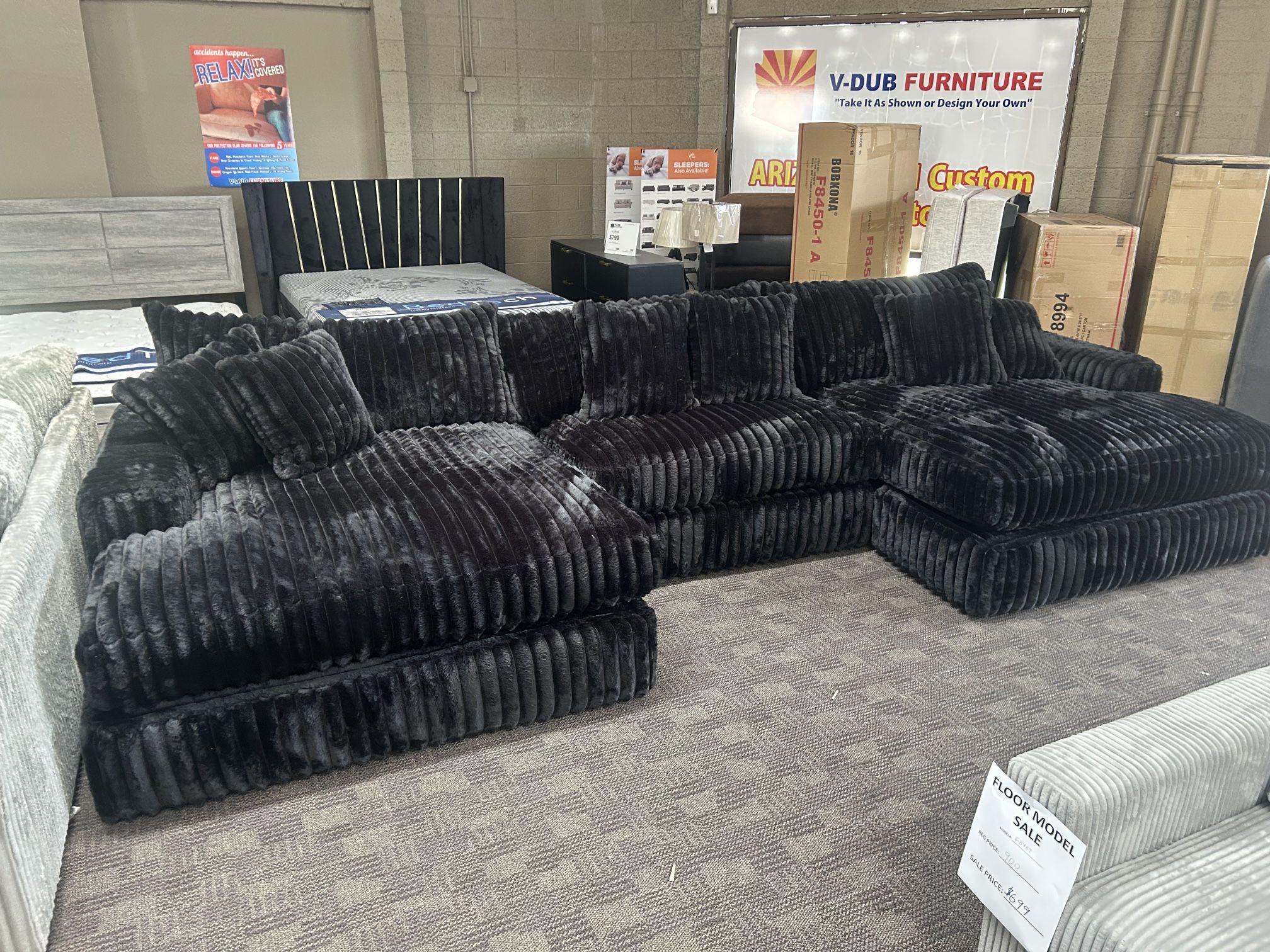 Big Black Sectional Couch