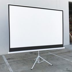 New in box $65 Portable 100 Inch Tripod Stand Projector Screen Home Theater 16:9 Ratio, 87x49” View Area 