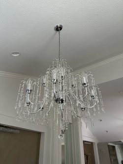 2 Silver and Crystal Chandeliers