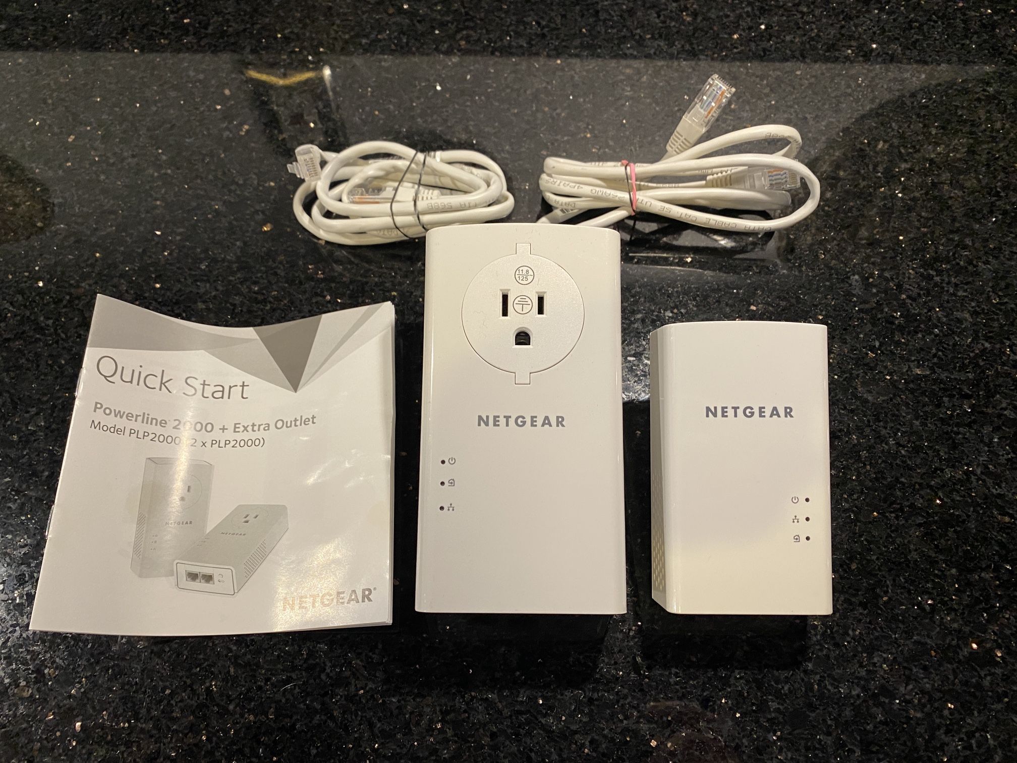 2 NETGEAR Powerline Network Adapters: Powerline 2000 (PLP2000) & 1000 (PL1000v2)