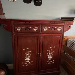 Cherry red storage unit