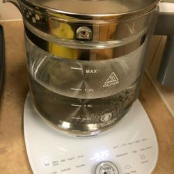 Electric Kettle Temperature Control Glass Tea Kettle, Egg Cooker And Yogurt Box, WHITE