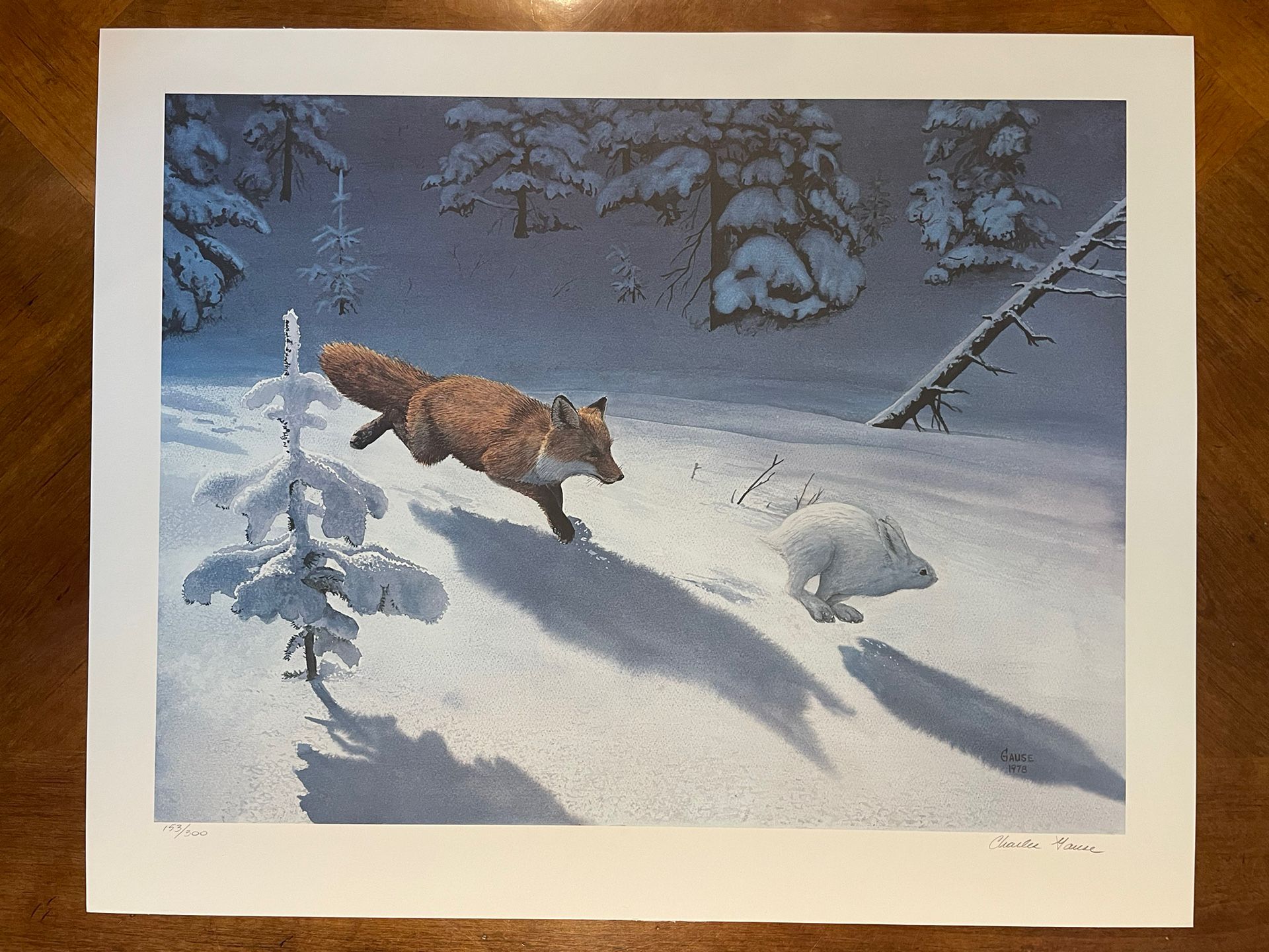 Charles Gause Lithograph Signed Numbered - Pursuit 19x24