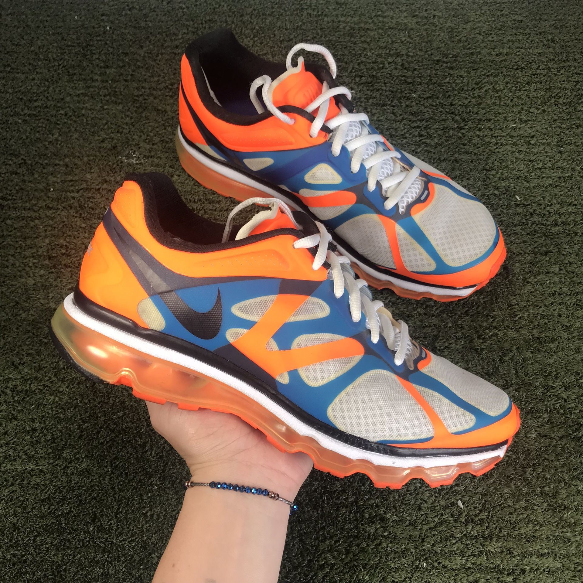 Nike Air Max 2011 Orange Blue White 487982 106 Running Mens SZ