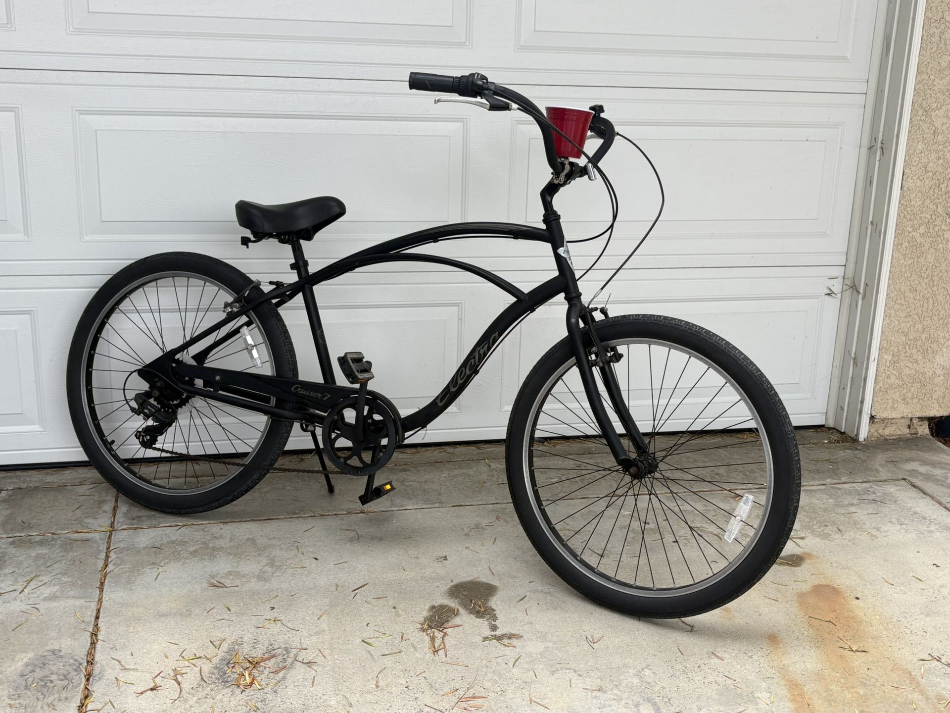 Badass Matte Black 7 Speed Electra Beach Cruiser 7 Bike