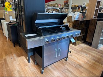 6 Burner Propane Gas Grill with Side Burner