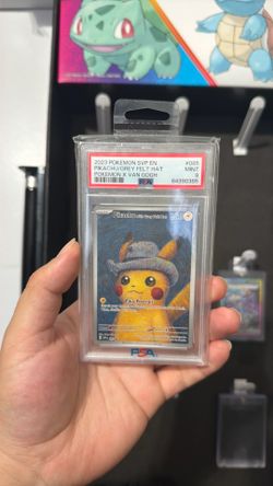 Pikachu with grey felt hat psa 9