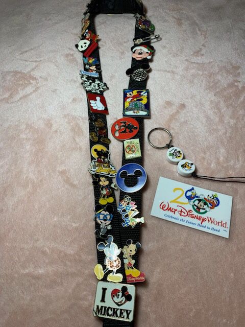 Disney World lanyard with 25 Mickey Mouse Pins