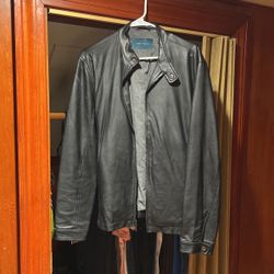 Perry Ellis Mens Leather Jacket Size Small 