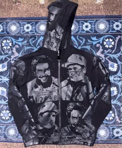 ASAALI BLACK ON BLACK CARTEL PRINT HOODIE