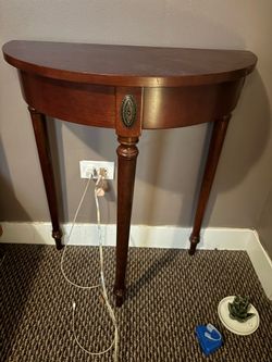 Wooden Half Moon Table