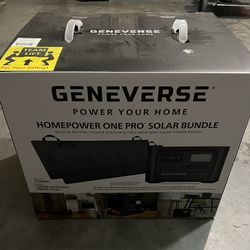 “NEW” GENEVERSE BATTERY POWERED GENERATOR WITH 2 SOLAR PANELS