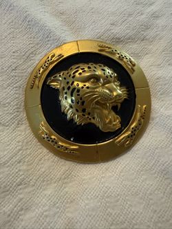 Vintage Leopard Head Belt Buckle – NI © 95 – Bold 3D Gold & Black Statement Piece