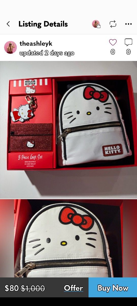 Mini Hello Kitty Backpack Gift Set