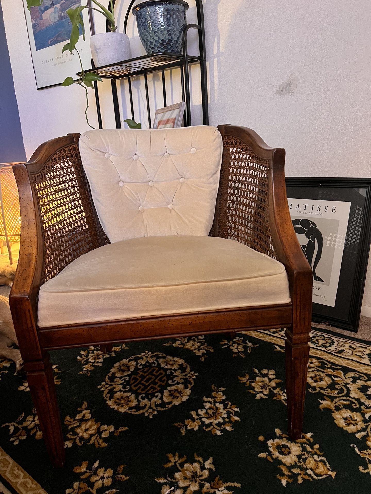 White Wooden MCM Chair