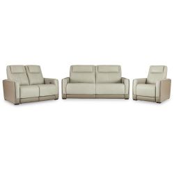 almond color ⭐ genuine leather ⭐Sofa, Loveseat and Recliner