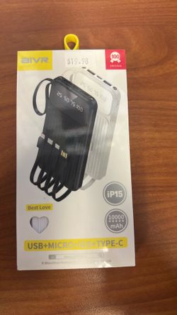 Aivr Power Bank 10000mAh USB/Micro-USB/IOS/Type-C