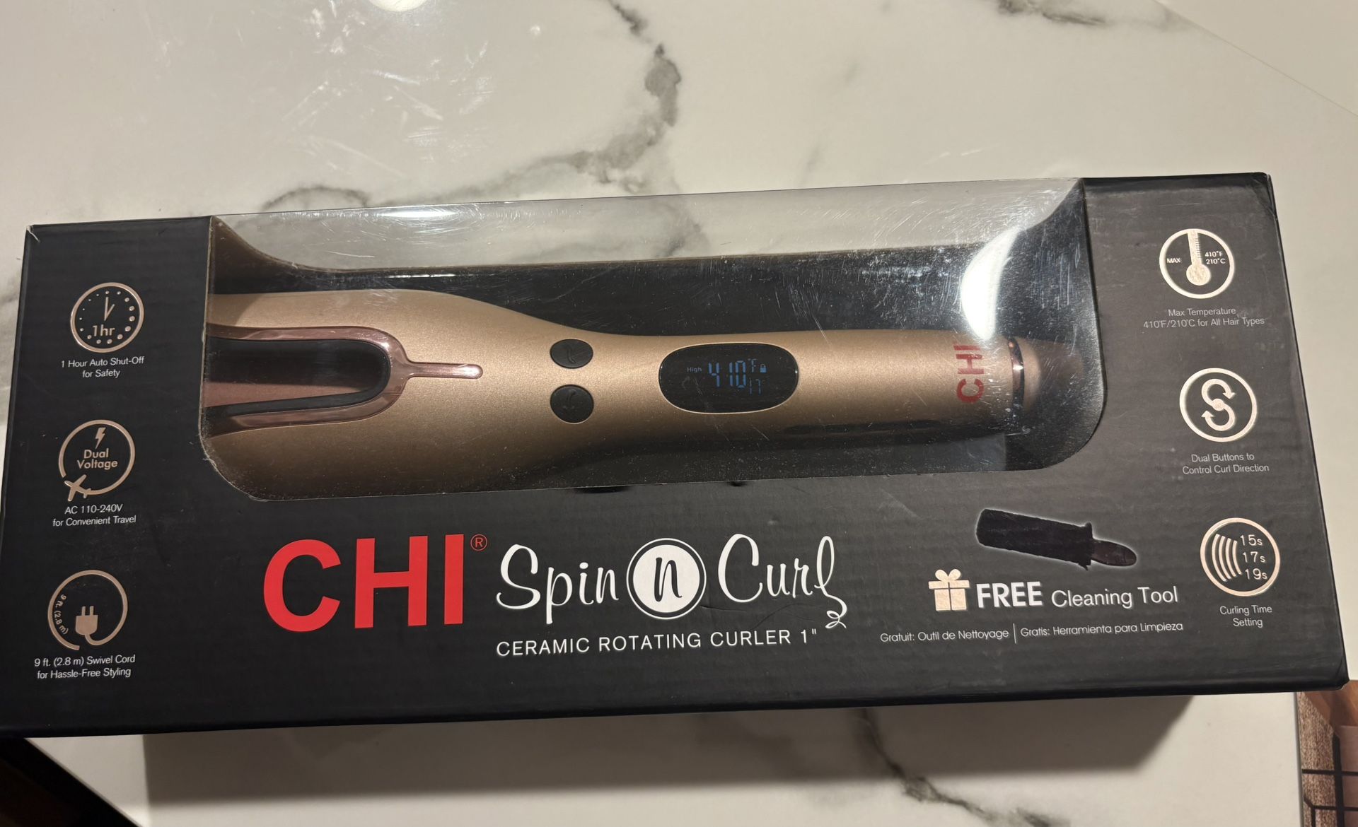 CHI Spin N Curl Ceramic Rotating Curler – 1” Barrel (Rose Gold) 📦 Brand New – Never Used