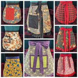 Vintage Inspired Holiday Reversible Half Aprons