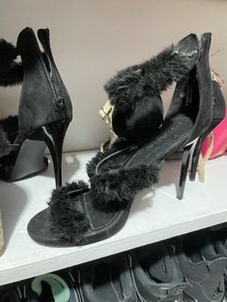 Black Fur Heels