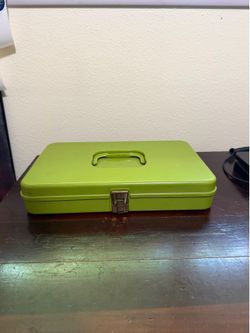 Vintage Wilson Wil-Hold Thread Box Avocado Green Sewing Organizer Caddy Storage
