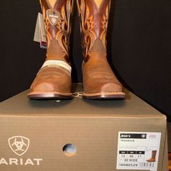 Ariat Stonebrook Men’s Western Cowboy Boots 12 EE Wide Earth Spiced Papaya NIB