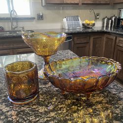 Carnival glass 3 Pieces