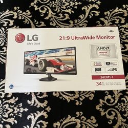 LG 34UM57 34” Inch Ultrawide IPS PC Monitor AMD Freesync. Like New/open box