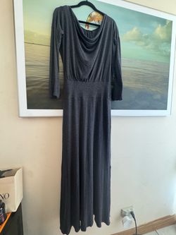 Cashmere wool designer grey dress L