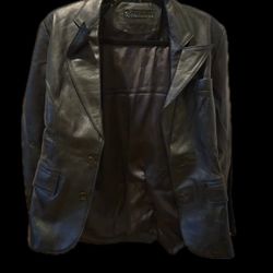 Small Unisex Newimage Black Leather Jacket