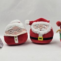 Squishmallows Christmas Plush Set of 4 – Santa Mrs Claus Reindeer Elf 5”