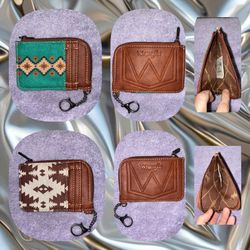2 Wrangler Southwestern Print Mini Zip Card Case