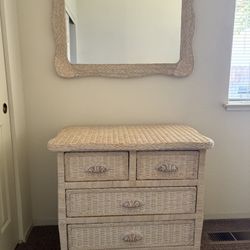 Wicker Dresser with mirror