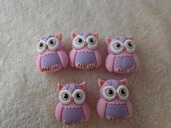 Pink Owl Silicone Focal Beads