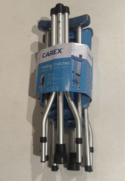Carex Folding Aluminum Crutches for Adults – Adjustable – Pair of 2