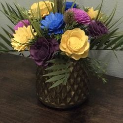 Wood Flowers Centerpieces 