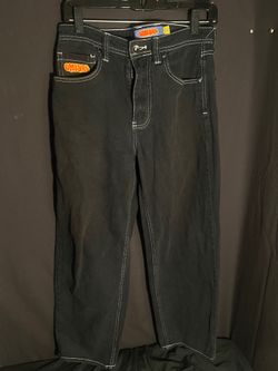 Empyre Jeans Black Contrast Stitch Relax Fit Mens 28 Baggy Skater Grunge Y2K VGC
