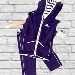 Two Feet Ahead LSU NWT Toddler Track Suit Size 2T Purple Pants & Hoodie