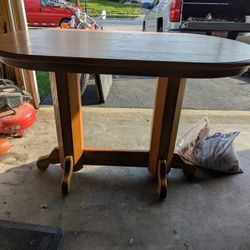 Amish Oak High Top Table And Stools